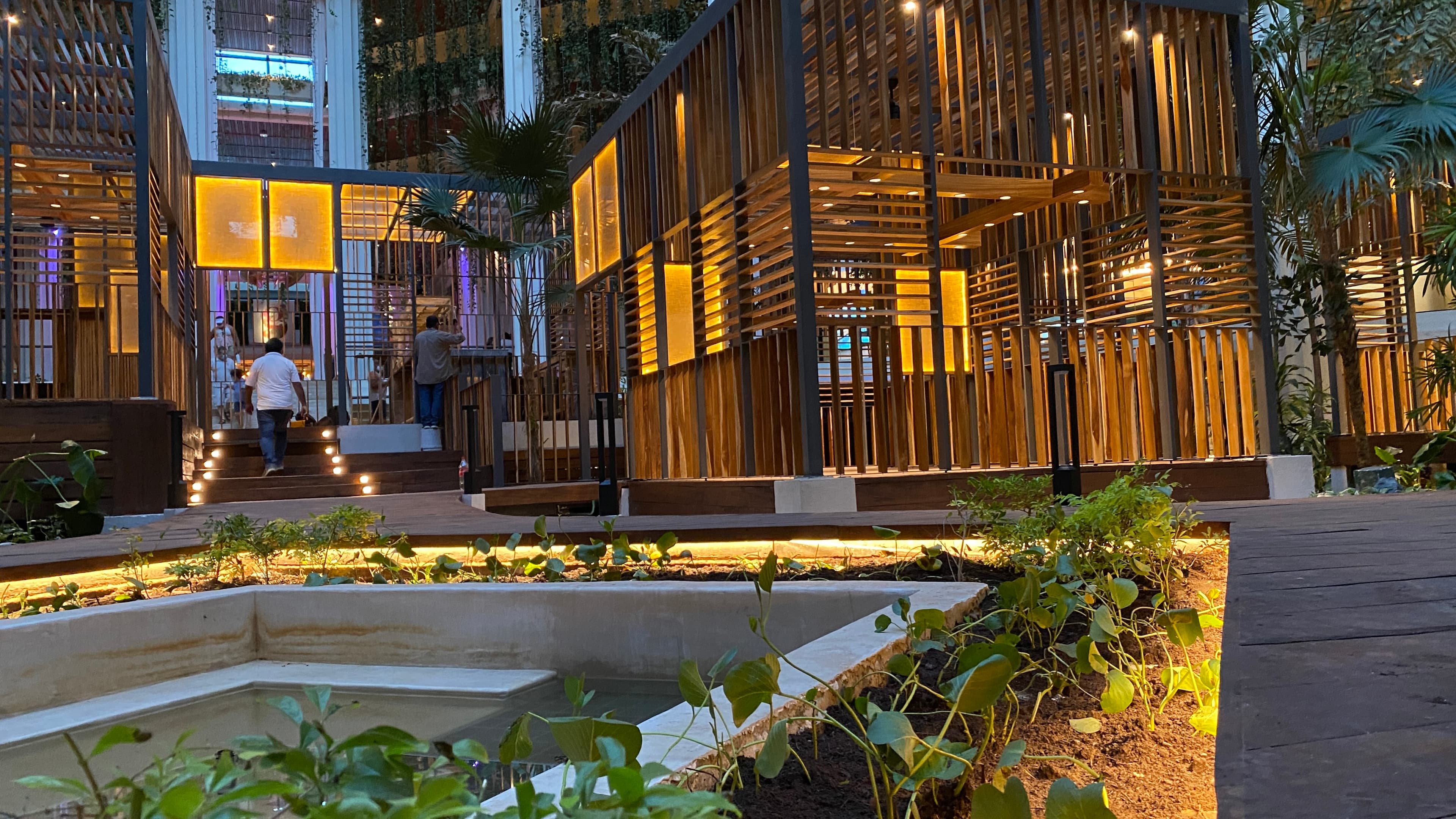 Lemon Fish restaurant — Wood 4 U timber pavilion structures, Paradisus Cancún